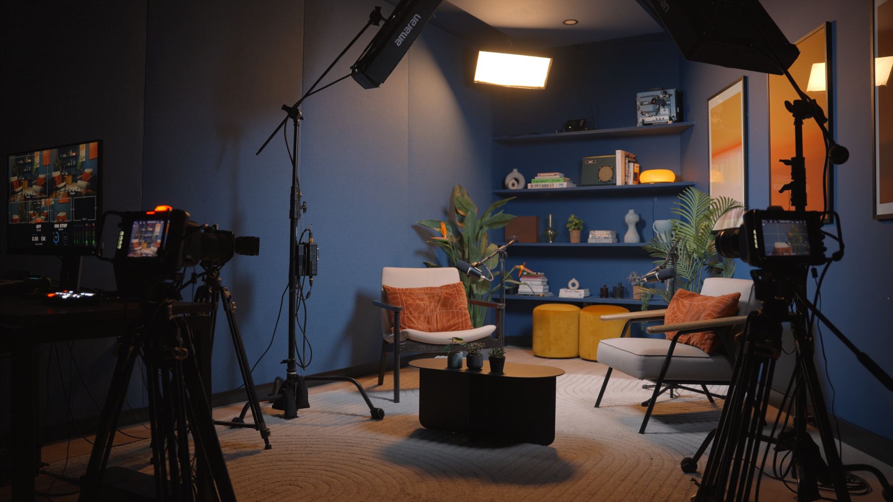 The E&C Pod, set for a two-person recording